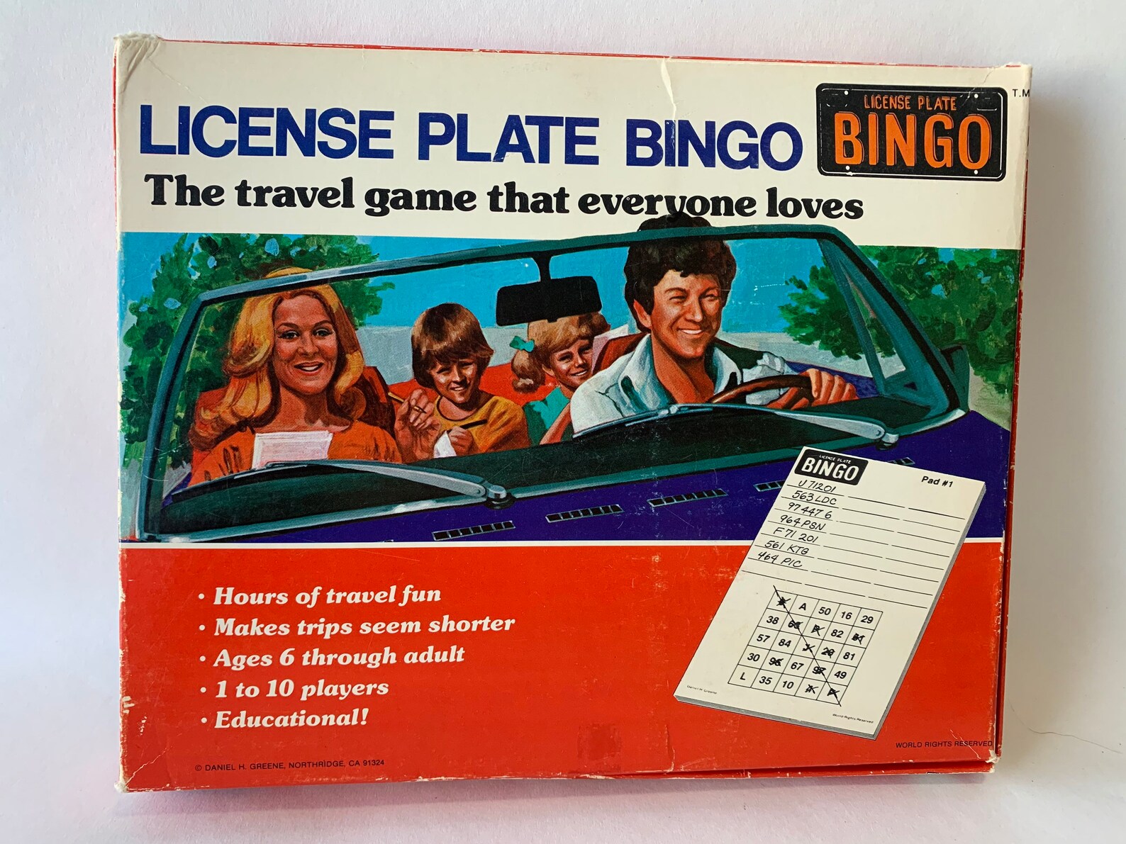 Vintage License Plate Bingo, Travel Bingo, Bingo Game, 1970's Bingo