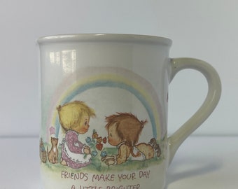 Vintage 1983 Mug Mates Hallmark Coffee Cup Betsey Clark Friends Rainbow