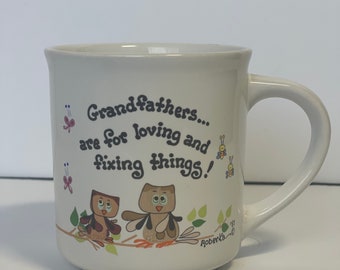 Vintage 80s Mug for Grandfather Message Mug 1985 Coffee Cup