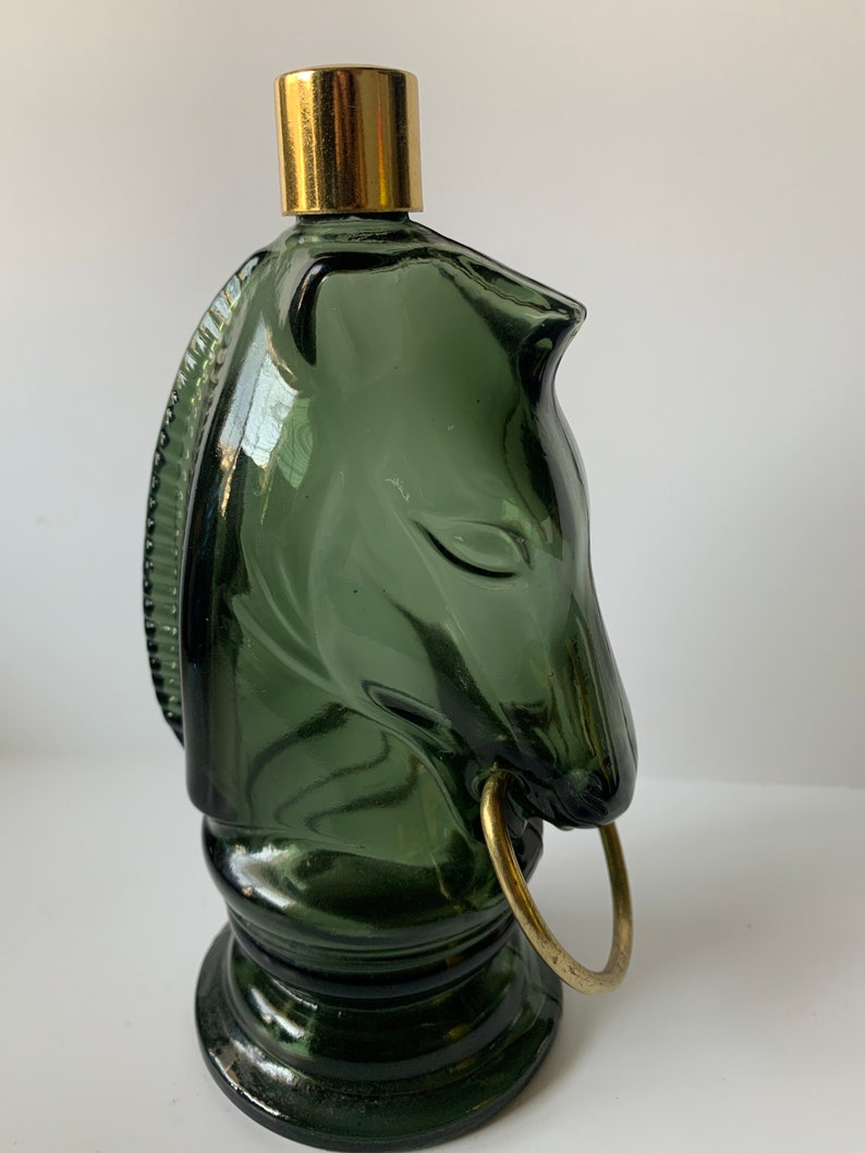 Vintage Avon Horse After Shave Bottle Wild Country Green Glass Etsy