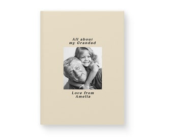All About My Grandad Personalised Hardcover Book | Custom Photo Fathers Day Book | Questions About Grandpa Keepsake | Kids Questionnaire