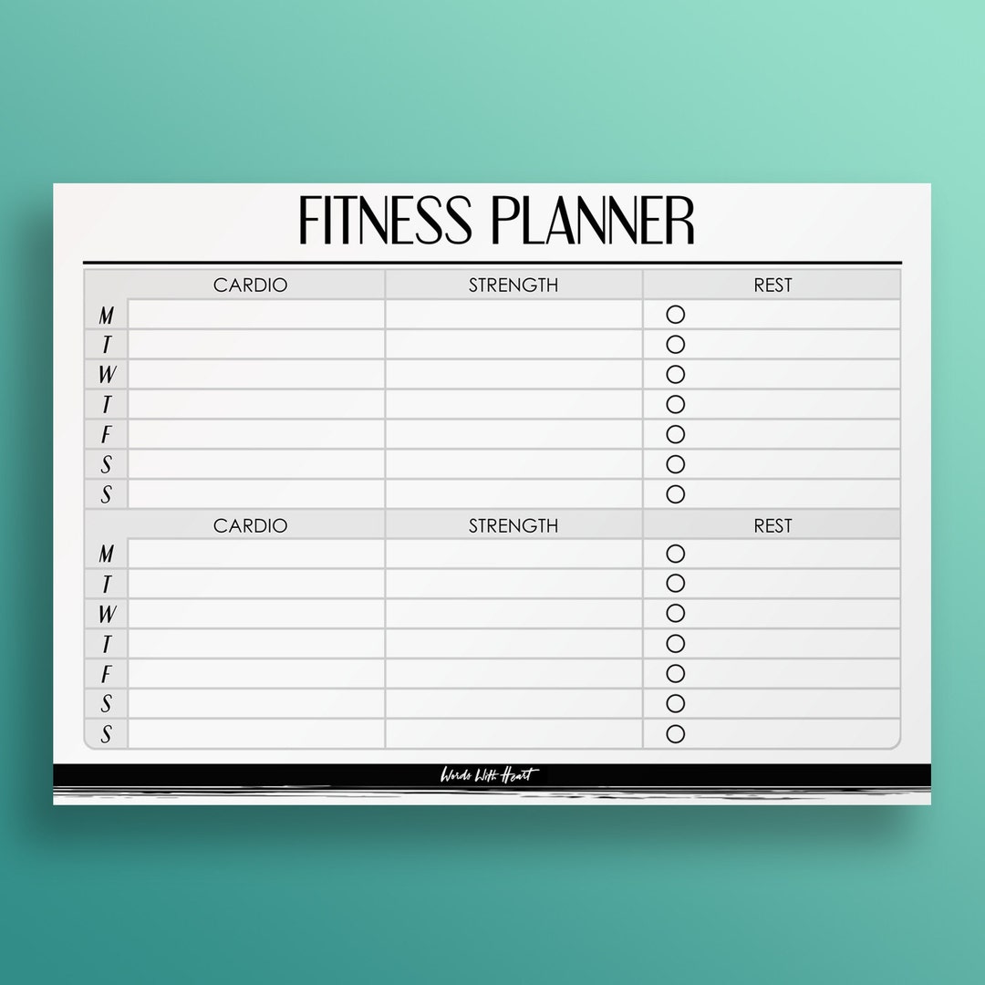 Fitness Planner Printable A4/A5 Organiser Productivity - Etsy