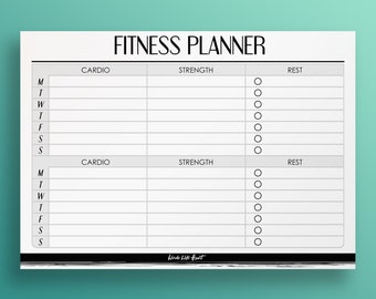 Fitness Planner Printable | A4/A5 Organiser | Productivity Planner | Workout Schedule | Digital Download