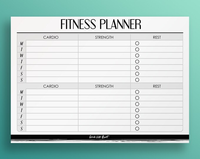 Fitness Planner Printable A4/A5 Organiser Productivity Planner Workout ...