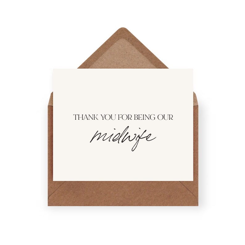 Midwife Thank You Card New Baby Thank You 100% Recycled Funds Girls Education A6 Size Thank You For Being Our Midwife image 2
