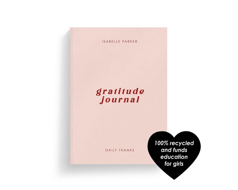 Personalised Gratitude Hardcover/Softcover Journal 100% Recycled Funds Girls Education Daily Thanks Journal Happiness Journal image 1