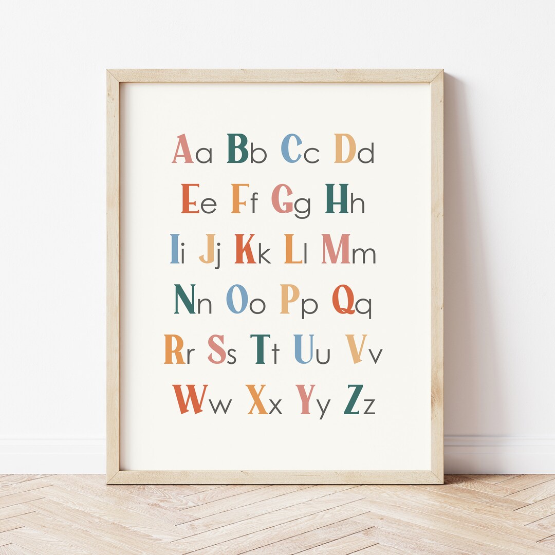 Alphabet Big and Small Print Printable Wall Art ABC Poster Montessori ...