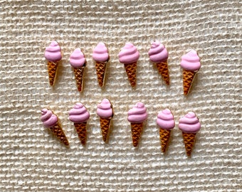 ICE CREAM CORNET Sew Fun Collection Sewing Novelty Dress It Up Craft Buttons