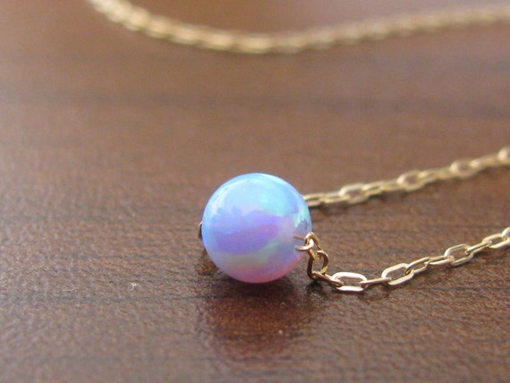Opal gold necklace opal ball necklace opal necklace opal | Etsy