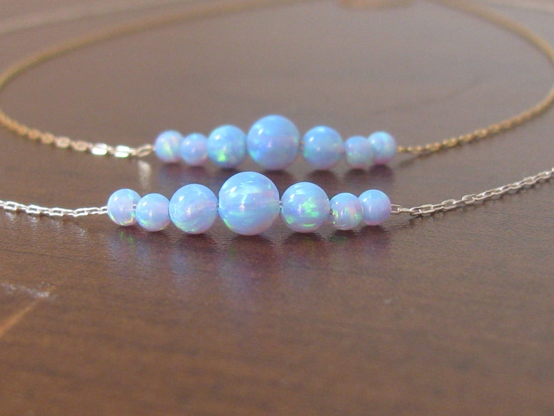 Opal gold necklace opal ball necklace opal necklace opal Etsy