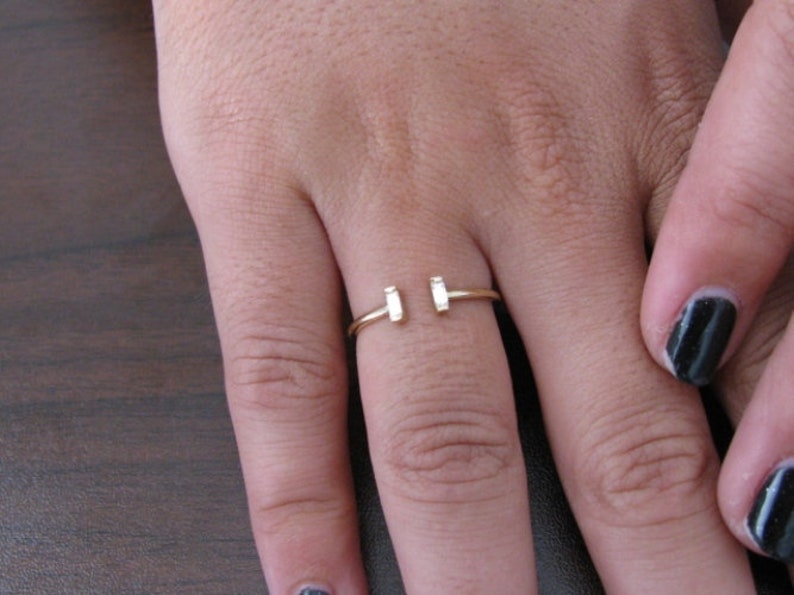 Wedding Ring Diamond Open Ring Baguette Diamond Emerald Cut Diamond Diamond Ring Cut Baguette Ring Diamond Engagement Statement Ring