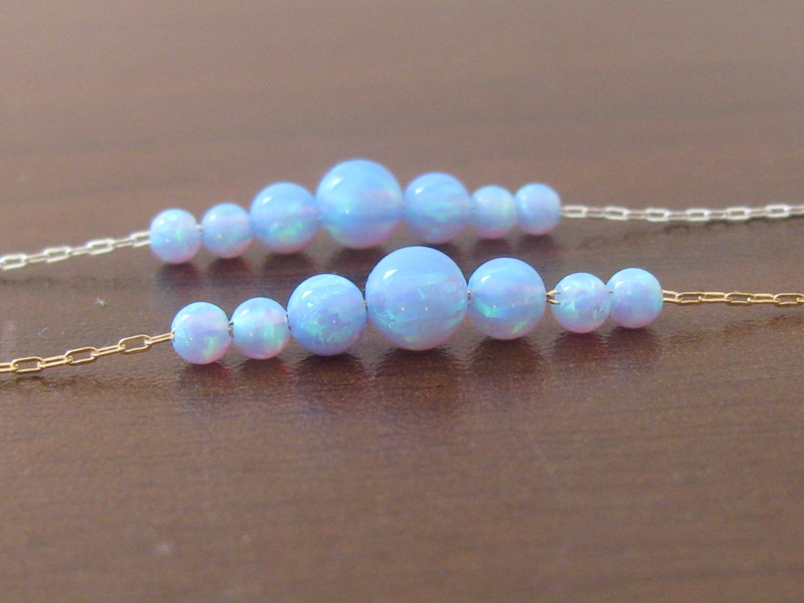 Opal gold necklace opal ball necklace opal necklace opal Etsy