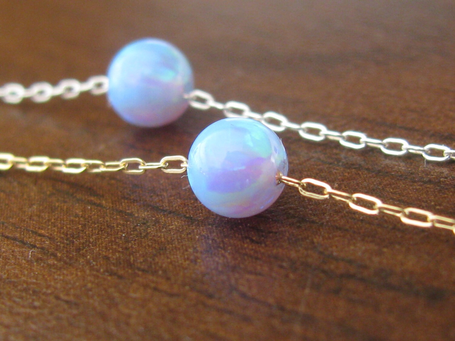 Opal Gold Necklace Opal Ball Necklace Opal Necklace Opal - Etsy