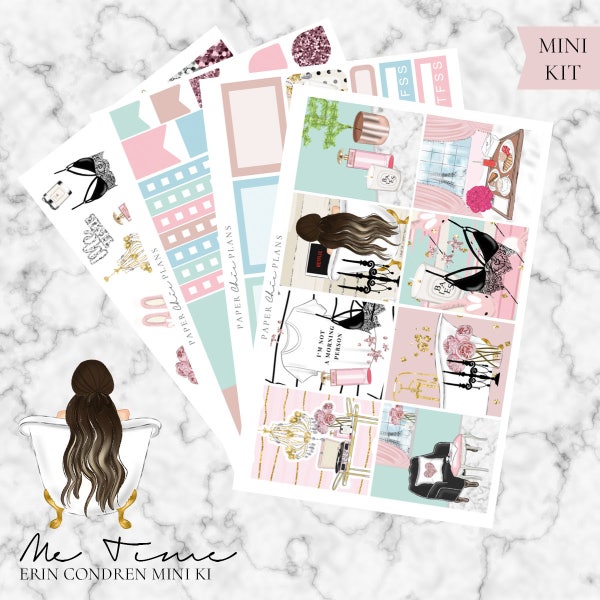 SALE - MINI KIT - Me Time | Planner Stickers Matte | Erin Condren Vertical Weekly Planner Kit