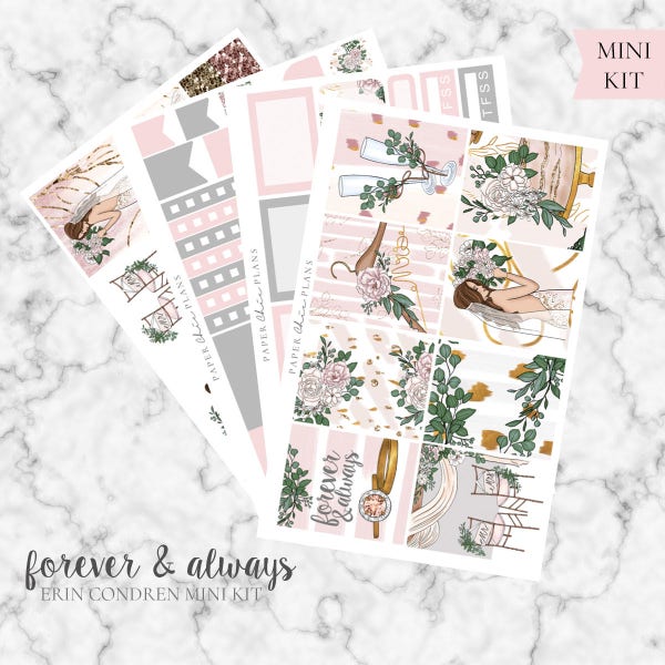 SALE - MINI KIT - Forever & Always | Planner Stickers matte | Erin Condren Vertical Weekly Planner Kit