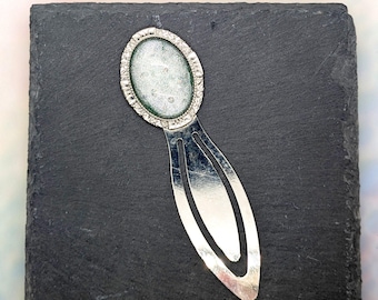 Moon Bookmark Silver Tone Metal Clip On