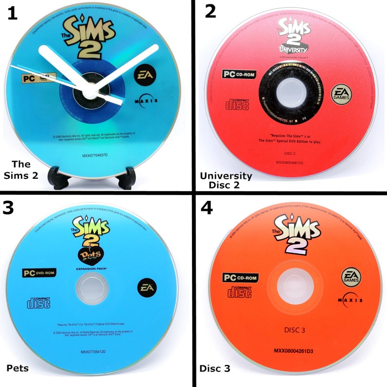 The Sims 2 PC Upcycled DVD Disc Clock Video Game Gift Idea Various ...