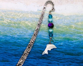 Mother of Pearl Dolphin Beaded Bookmark