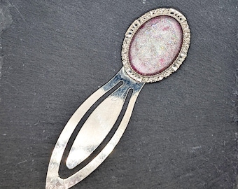 Galaxy Universe Bookmark Silver Tone Metal Clip On