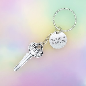 Believe In Sherlock 221B Baker Street Key Keyring