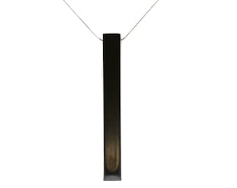 Reclaimed Antique Real Ebony Wood Piano Key On Choice of Stainless Steel Necklace