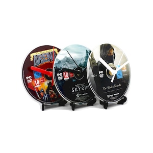 The Elder Scrolls Upcycled DVD Disc Clock Video Game Gift Idea Various Discs & Colours