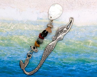 Mermaid Gemstone and Abalone Shell Bookmark