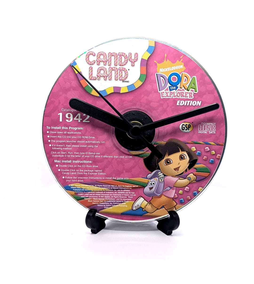 Candy Land Dora the Explorer Disc Clock PC Video Game Gift - Etsy UK