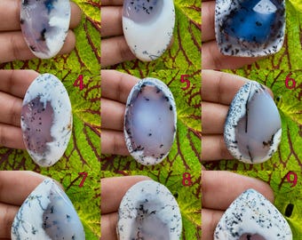 Dendritic Agate Cabochon, Rare Tree Fern Gemstone, Polished Healing Crystal