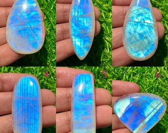 Rainbow Moonstone Cabochon • Polished Loose Gemstone, Jewelry Supply