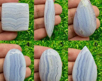 Blue Lace Agate Cabochon, Hand Polished Gemstone, Calming Crystal