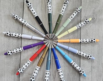 Beaded pen/ football themed pen/ black ink DAD pen/ DAD football fan gift/ Father's Day/ quirky daddy gift
