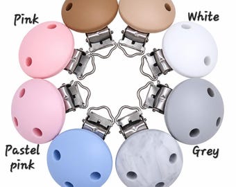 BPA free silicone clips for soother holder/ pacifier strap/ dummy clip making - dummy clip DIY clips 35mm