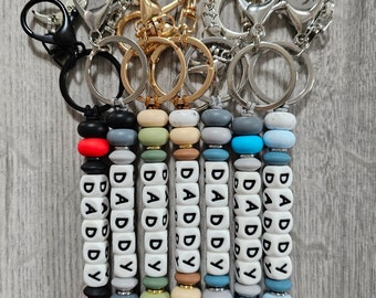 Personalised Father's Day gift engraved keyring with custom message for Dad Grandad Uncle Brother/ personalized keychain for Daddy with name