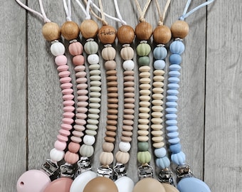 Personalisierte Baby Schnullerkette - leichter Baby Schnullerclip - Schnullerkette mit Name - Silikon Schnullerkette