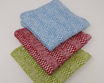 Handwoven Luxury Facecloths – Pack of 3 – A Palette of 16 Beautiful, Vibrant Colours