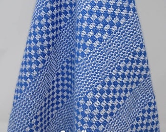 Handwoven Cotton Tea Towel: Contemporary Blue Kitchen Decor, 10 Shades of Blue