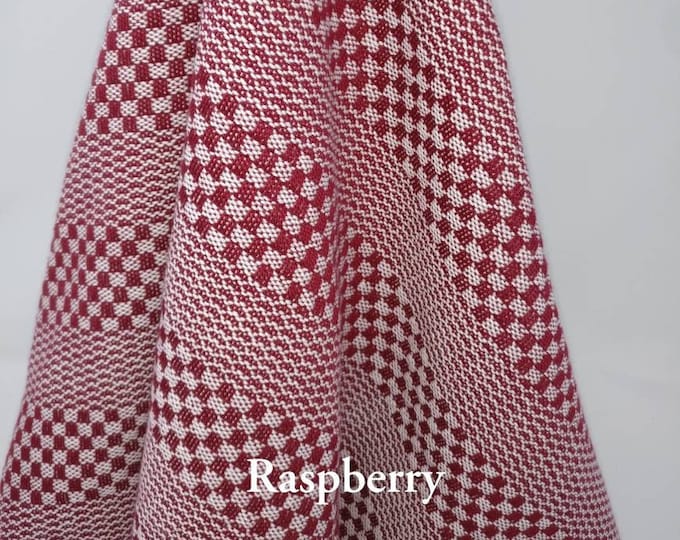 Red Kitchen Towel, HANDWOVEN Tea Towel, Cotton Dish Towel, Choose from 10 shades of Red and Pink