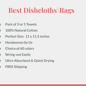 Handwoven Cotton Dishcloths – Set of 3 or 5, Choose from 60 vibrant Colours image 13
