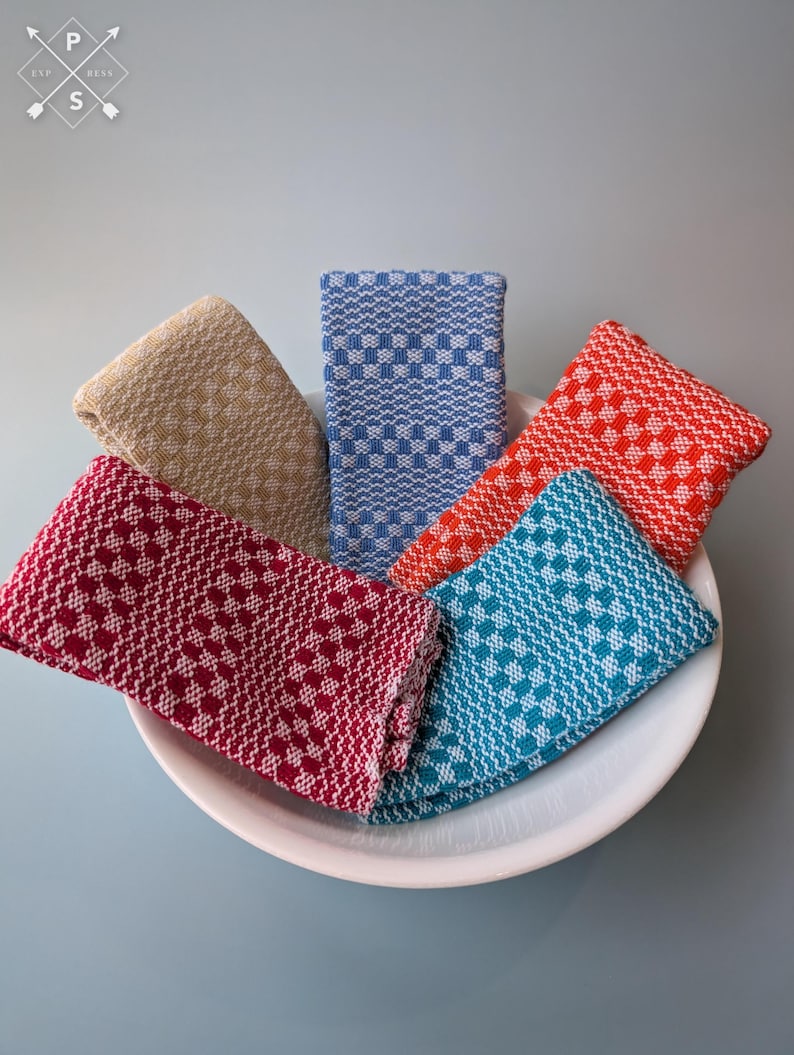 Handwoven Cotton Dishcloths – Set of 3 or 5, Choose from 60 vibrant Colours image 10