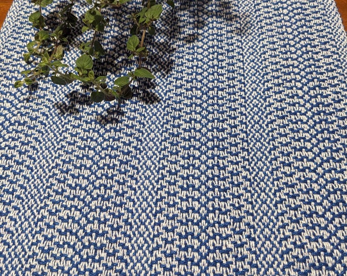 Classic Blue Table Runner – A Touch of Timeless Elegance - Handwoven with Love!