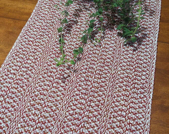 Handwoven Red with subtle Golden Accent Table Runner; Handwoven with Love!