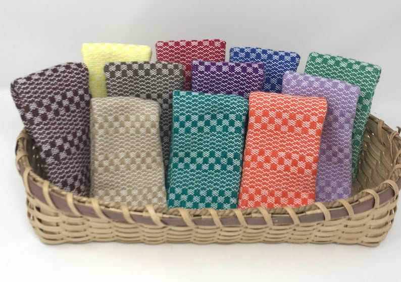 Handwoven Cotton Dishcloths – Set of 3 or 5, Choose from 60 vibrant Colours image 8