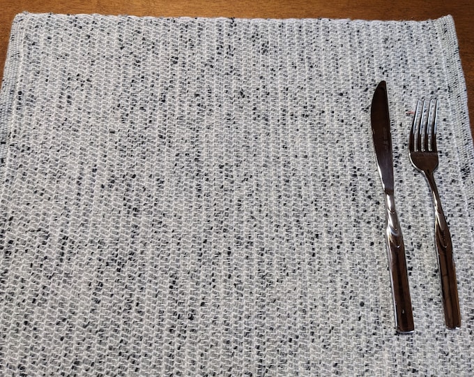 Handwoven Placemats - SET of 6 PLACEMATS,  Whimsical Gray Color