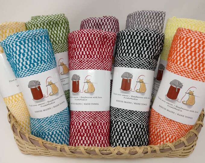 Set of 2 Handwoven Hand Towels – Discontinued Motif SALE