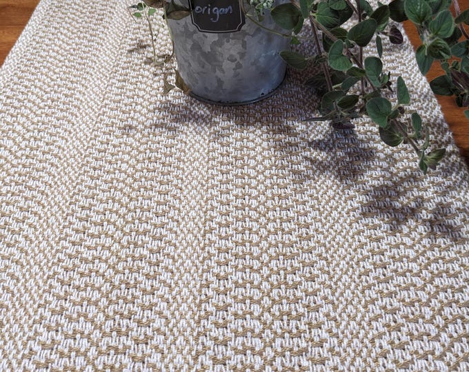 Handwoven Mushroom Table Runner – Easy Care, Machine Washable