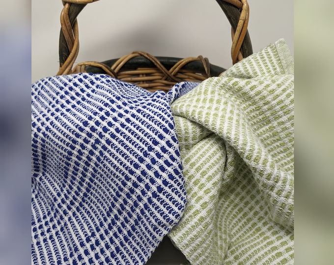 2 PCS.  Handwoven Cotton Hand Towels Set, 100% Natural Fibers, Ultra-Absorbent, Available in Various Colors