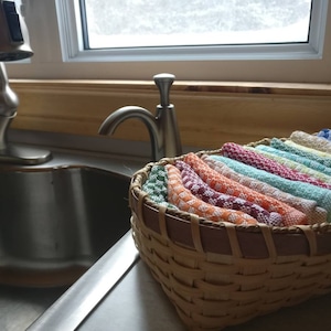Handwoven Cotton Dishcloths – Set of 3 or 5, Choose from 60 vibrant Colours image 4