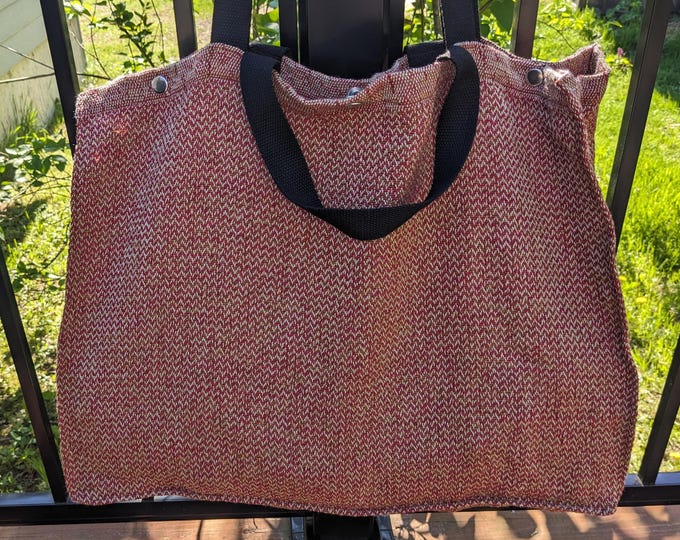The Redwood Market Tote – Handwoven Weekender Bag, 15"x20"x6"