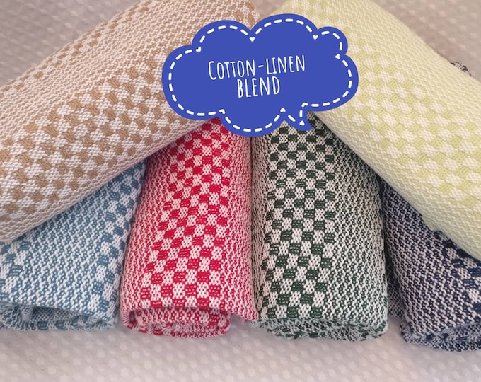 Superior Quality Handwoven COTTON-LINEN BLEND Tea Towel - 20 Vibrant Colors,